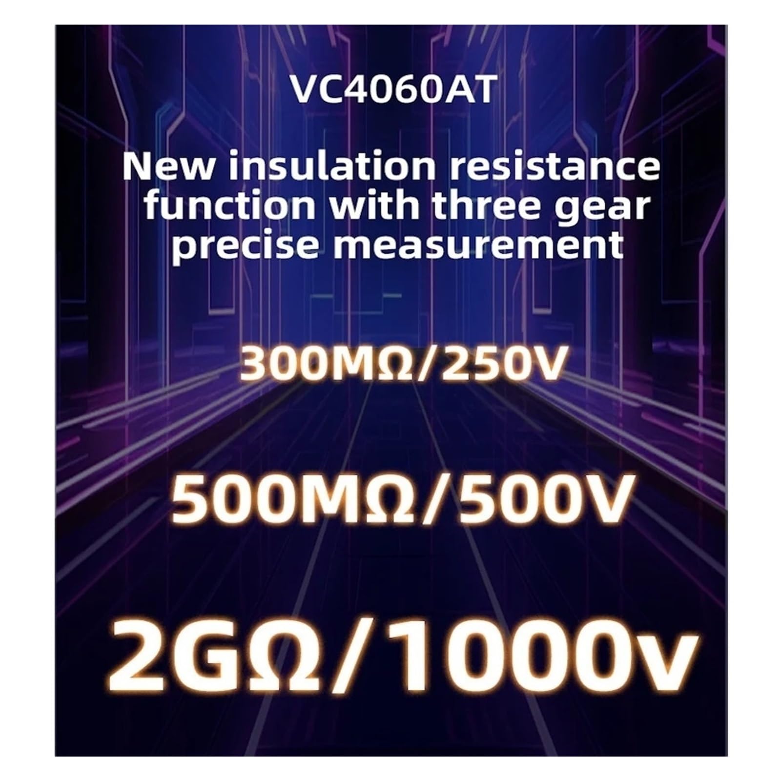 Multimetro digitale, VC4060AT Tester e multimetro di isolamento 2 in 1, .000 V/2 GΩ, 6. conteggi True RMS
