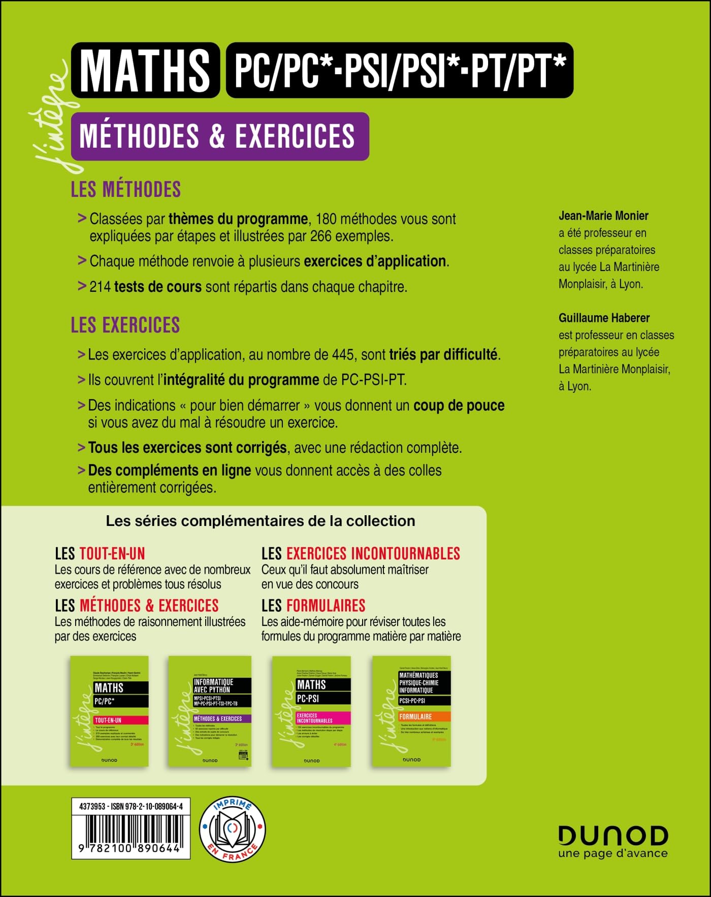 Maths Méthodes et Exercices PC/PC*-PSI/PSI*-PT/PT* - 5e éd.