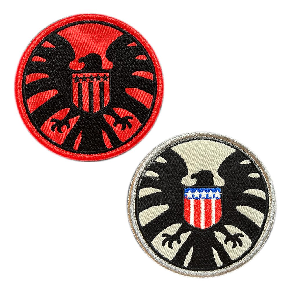 Zcketo 2 PCS Compatible with Agents of Shield Tactical Military Patches with Hook and Loop Backing Emblem for Clothes Hat Backpacks Vest Team Work Uniform Travel CS Tactical Activities