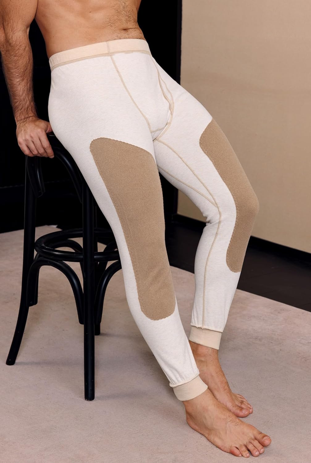 Men's Thermal Long Johns Extra Knee Layer Fleece Leggings Underwear Pant for Cold Weather (S-XXL) - Image 2