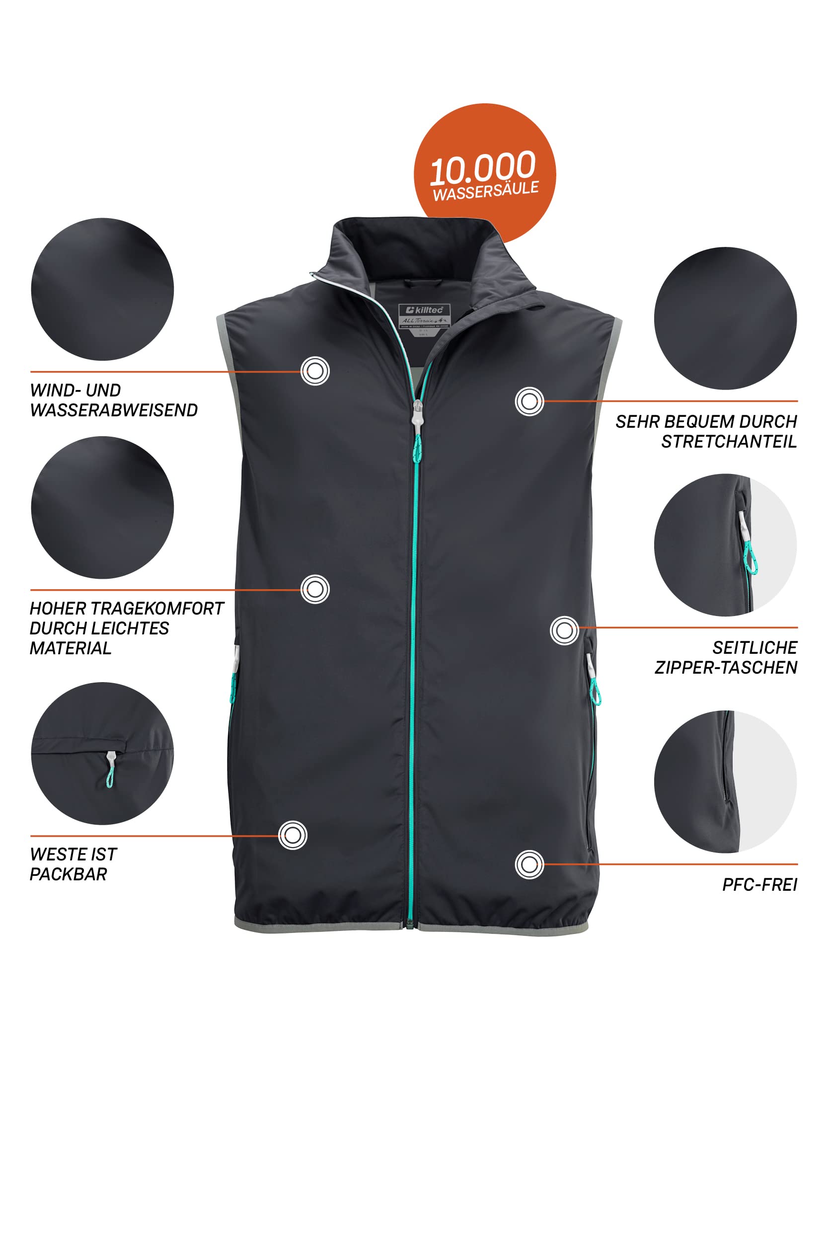 Killtec Damen Trin Wmn Softshell Vst Softshell Weste, packbar