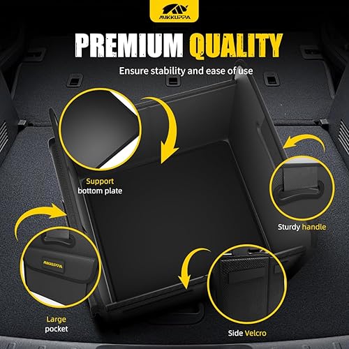 Miniatura 4 de MIKKUPPA Organizador de maletero de automóvil, organizador plegable para maletero dividido para alimentos, organizadores de almacenamiento de