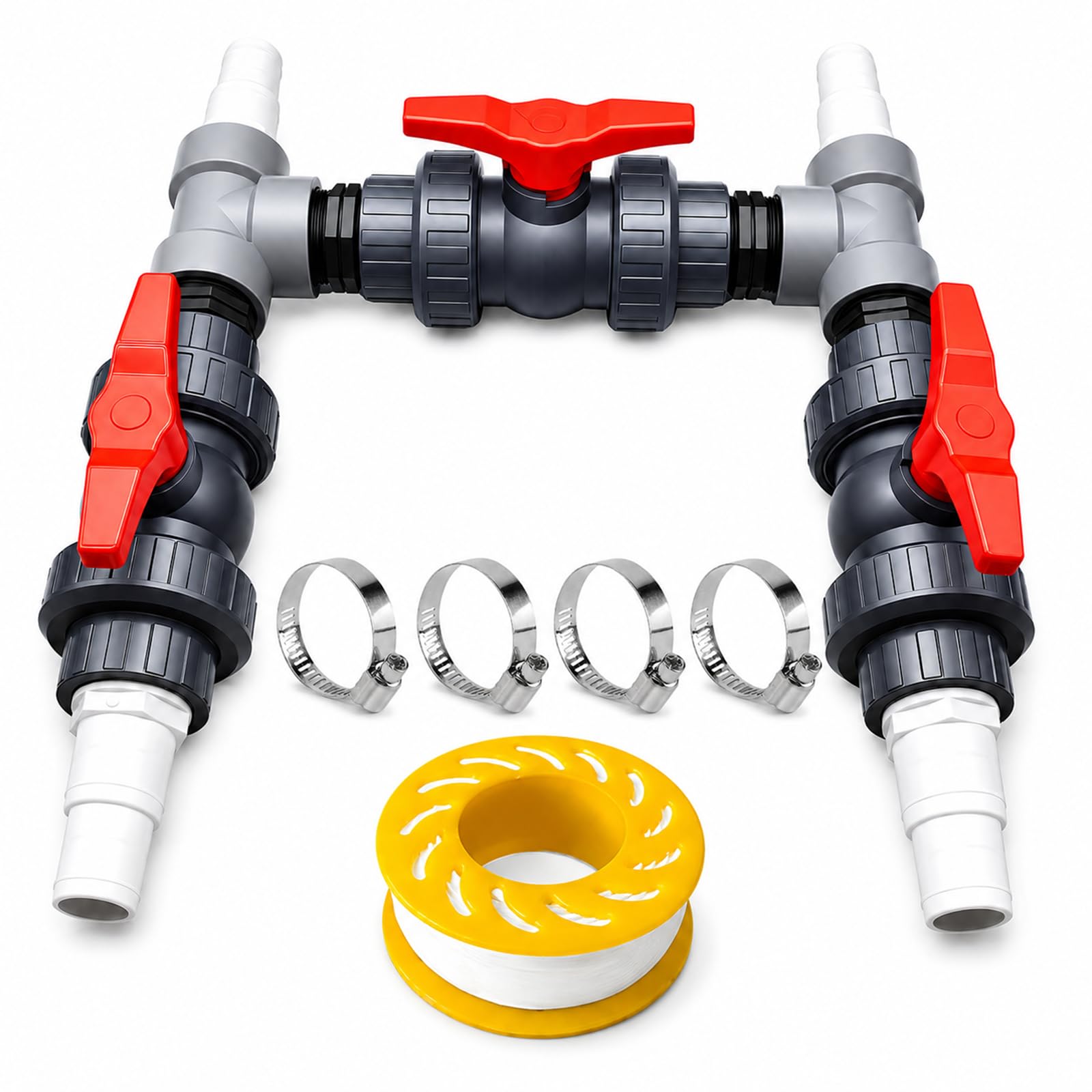 Bypass Pool Set Ø 50 mm – Pool Bypass Set für Poolwärmerpumpe & Pool Heizung, Wärmepumpen Anschluss-Set zur präzisen Steuerung der Wasserzufuhr und optimalen Temperaturregulierung