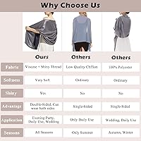 Vista 6 de Ciormis Chales y envolturas metálicas brillantes para mujer, pashmina para bodas, vestidos de noche formales de fiesta