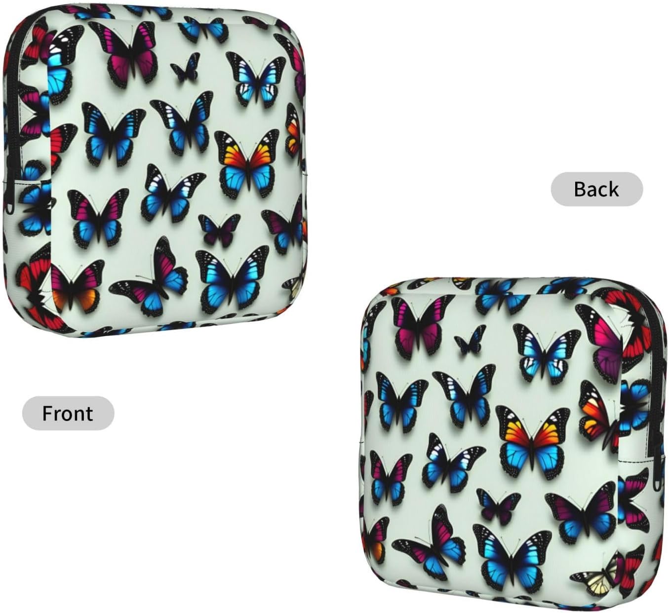 Butterfly and Cello Print Multifunctional Storage Bag Pad Bag Skin-Friendly Period Pouch Reusable Tampon Bag for Female
