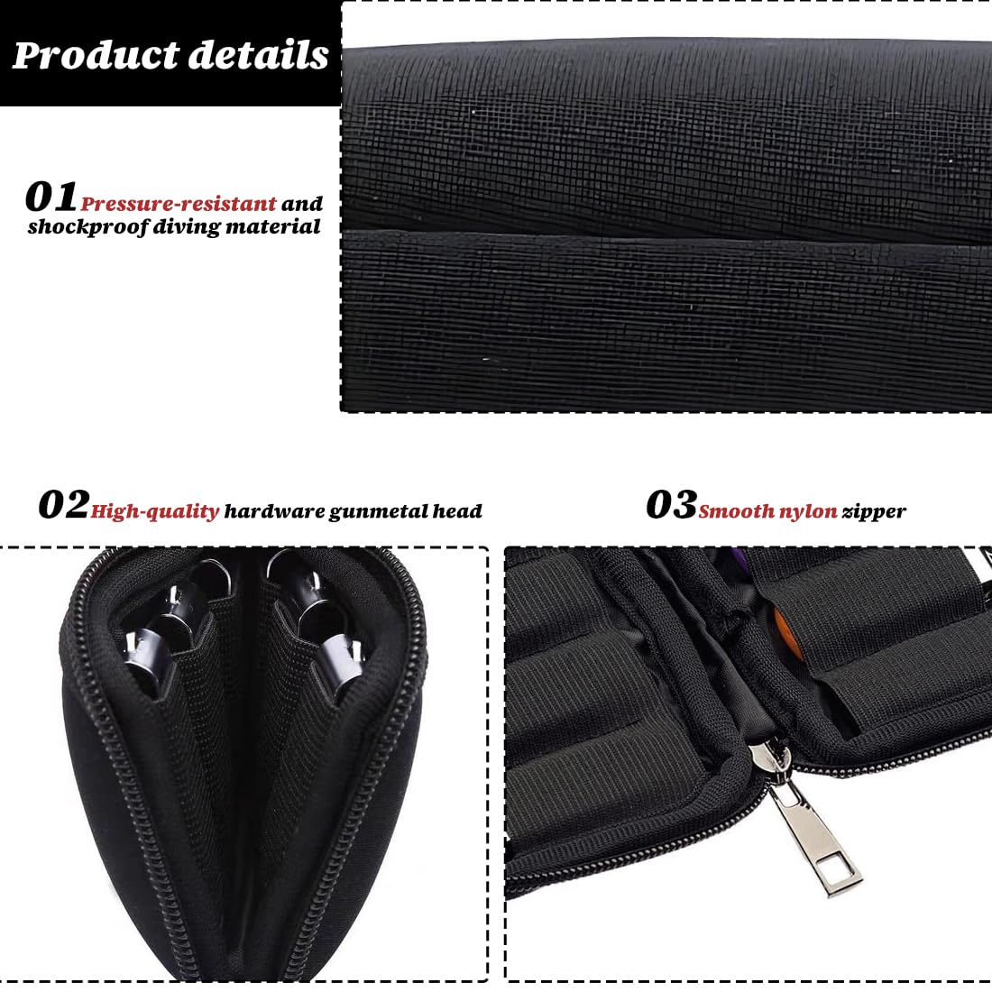 1 Pezzo Custodia per Chiavette USB, Organizer Unità Flash, Borsa Portaoggetti con 10 Scomparti, Porta e Accessori per Storage, Elettronici per Drive/Pen Drive/Jump Drive/Dischi U (Nero)