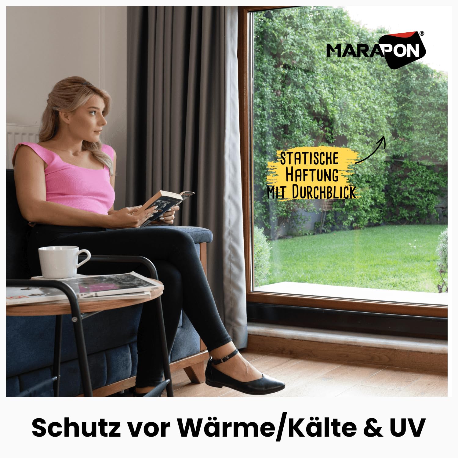 MARAPON® Pellicola per Vetri Finestre a Specchio [90x200 cm] Pellicola Specchio per Finestre - Protegge la tua Privacy e Filtra i Raggi UV o Infrarossi - Pellicola Adesiva Anti-Calore per Lucernari