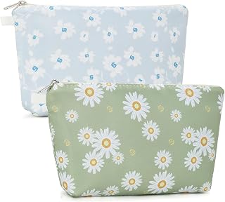 Miss LuLu Waterproof Toiletry Bag for Women with Floral Pattern - Compact Makeup Bag for Women, Perfect for Travel and Daily Life, Multicoloured, Minimalist