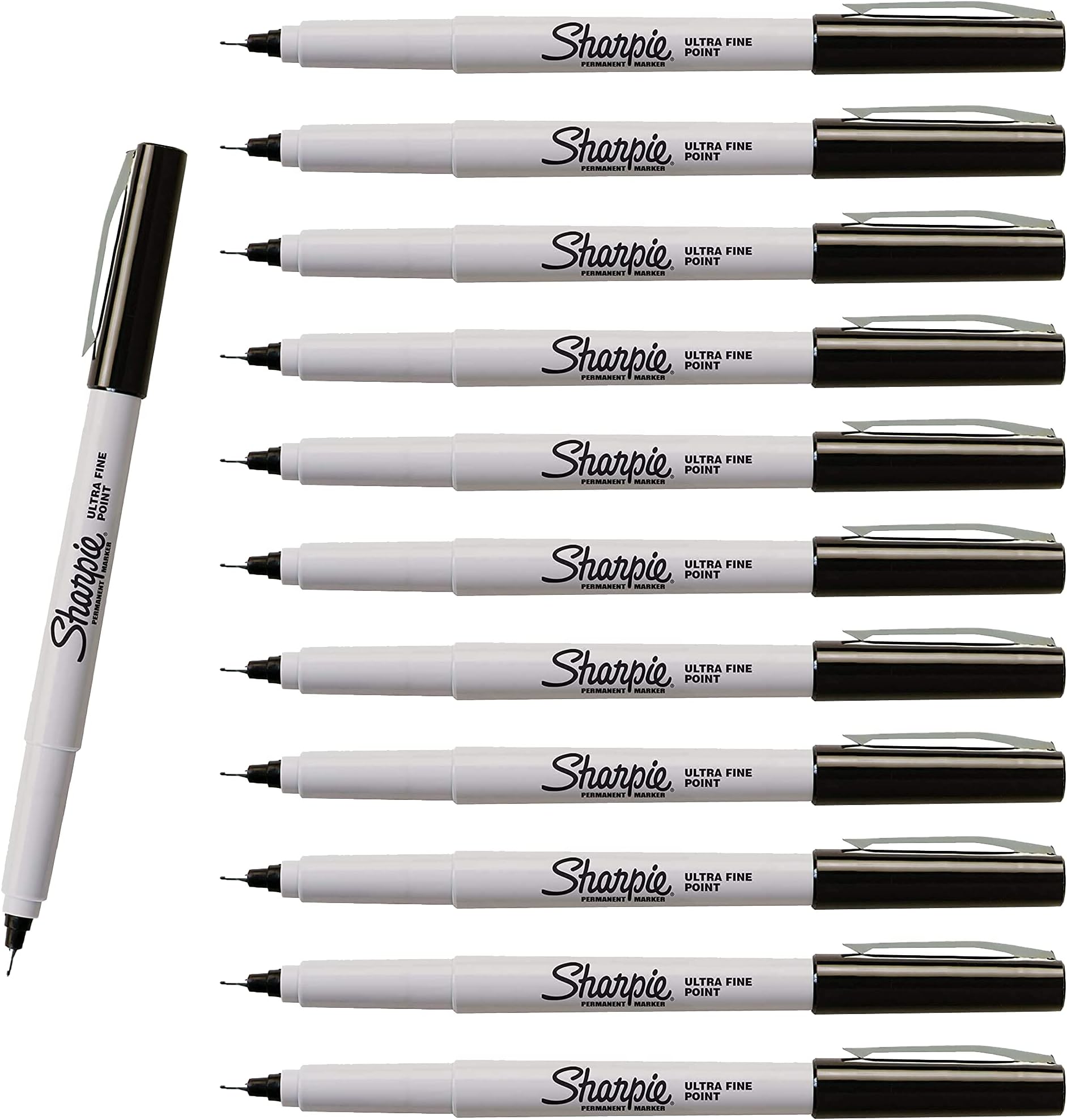 Permanent Markers, Ultra Fine Point, Black, 12-Count