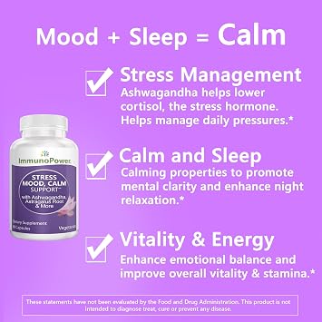 Mood Support Capsules with Ashwagandha, Astragalus Root, Holy Basil Leaf and More. Supports Mood Management, and Emotional Balance, 60 Capsules