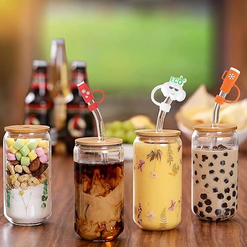 Miniatura 6 de Seeway Stanley - Fundas de pajilla, 8 piezas de 0.4 pulgadas de diámetro, bonitas tapas de popote de silicona para vasos Stanley Cup de 30 y 40