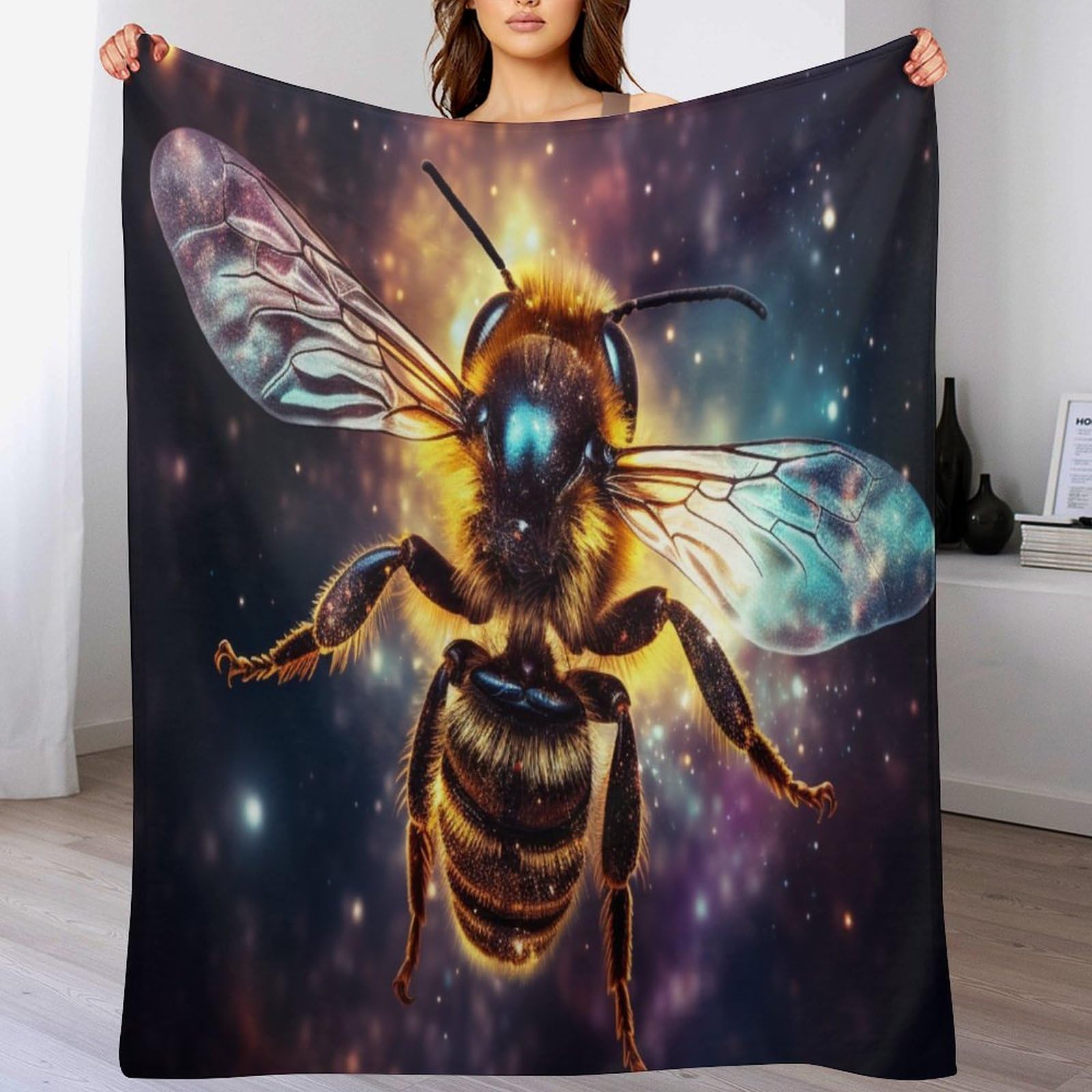 Couverture polaire abeille plaid flanelle douce chaude couvre-lit canapé lit