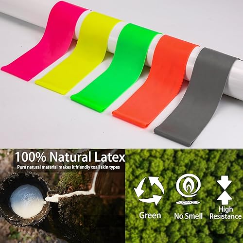 Miniatura 4 de Resistance Bands Set for Men and WomenResistance Loop Exercise Bands- Pack of 5 Different Resistance Levels Elastic Bands for Working Out