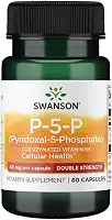 Swanson P-5-P (Pyridoxal-5-Phosphate) Coenzymated Vitamin B-6 40 Milligrams 60 Capsules (2 Pack)