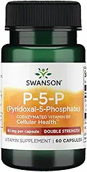 Swanson P-5-P (Pyridoxal-5-Phosphate) Coenzymated Vitamin B-6 40 Milligrams 60 Capsules (2 Pack)