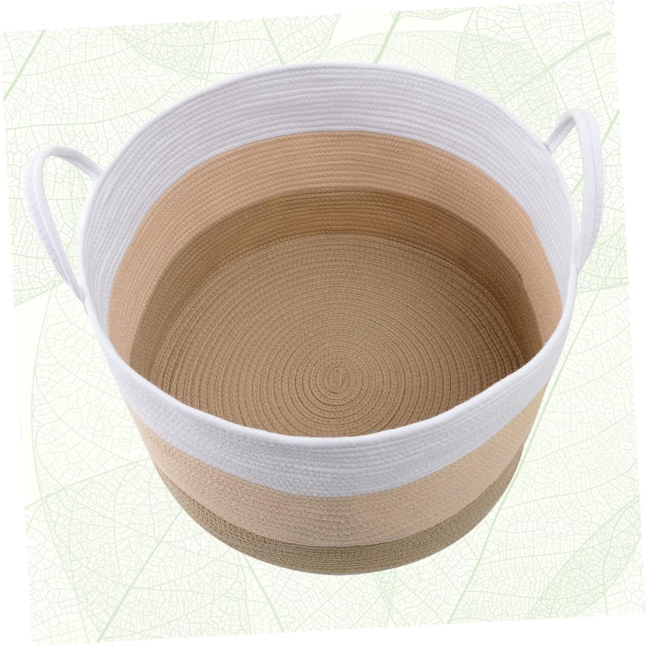 1pc Large Cotton Rope Storage Basket Versatile Laundry Hamper Organizer for Toys Blankets Sundries Neutral Color Multiuse Design for Tidy Homes