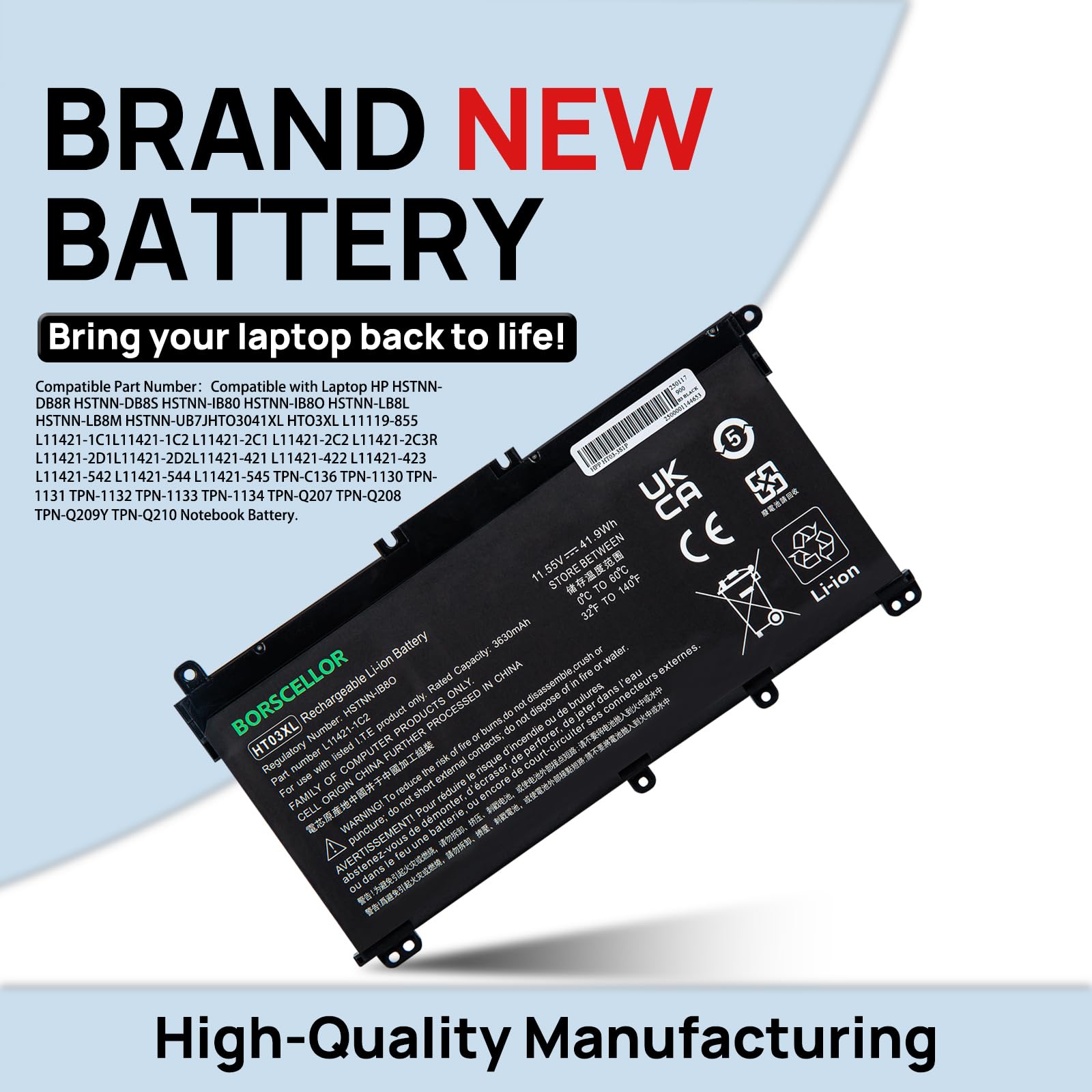 HT03XL L11119-855 Bateria do laptopa HP Pavilion 14-CE 14-CF 14-CK 14-CM 14-DH 14-DK 14-DF 14-MA 14Q-CS 14Q-CY 15-CS 15-DQ 15-DA 15-DB 15-CW 17-BY 17-CA 240 245 250 255 G7 340 348 G5