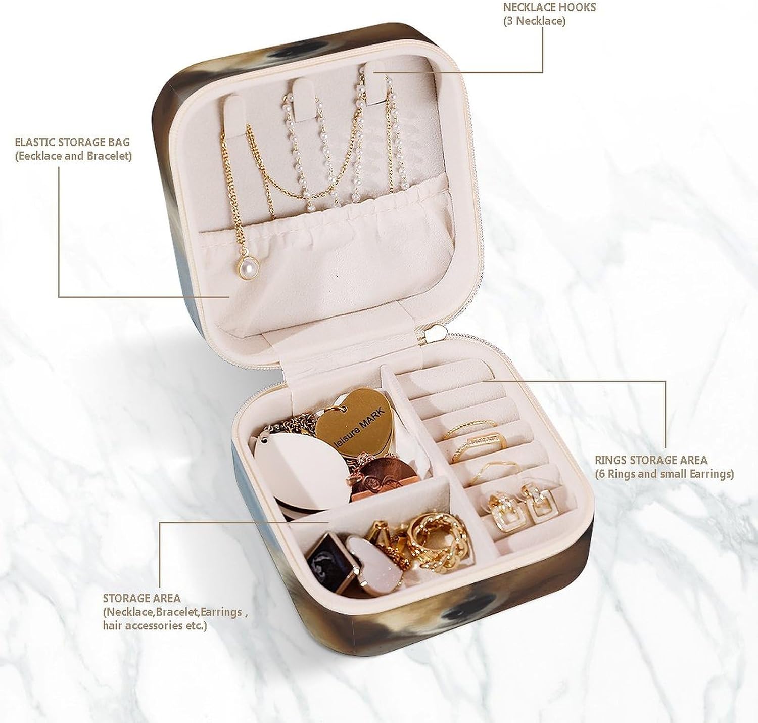 Women's Fashion Jewelry Box, Cute Shetland Dog Printing To Go Portable Jewelry Box, Personalized Travel Mini Jewelry Organizer,Exquisite Portable Jewelry Box image 5