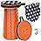 ALEVMOOM Portable Telescoping Collapsible Stool with Cushion & Bag, Retractable Folding Stool for Adults, Lightweight But Sturdy Capacity 440 lbs for Camping Fishing Hiking BBQ