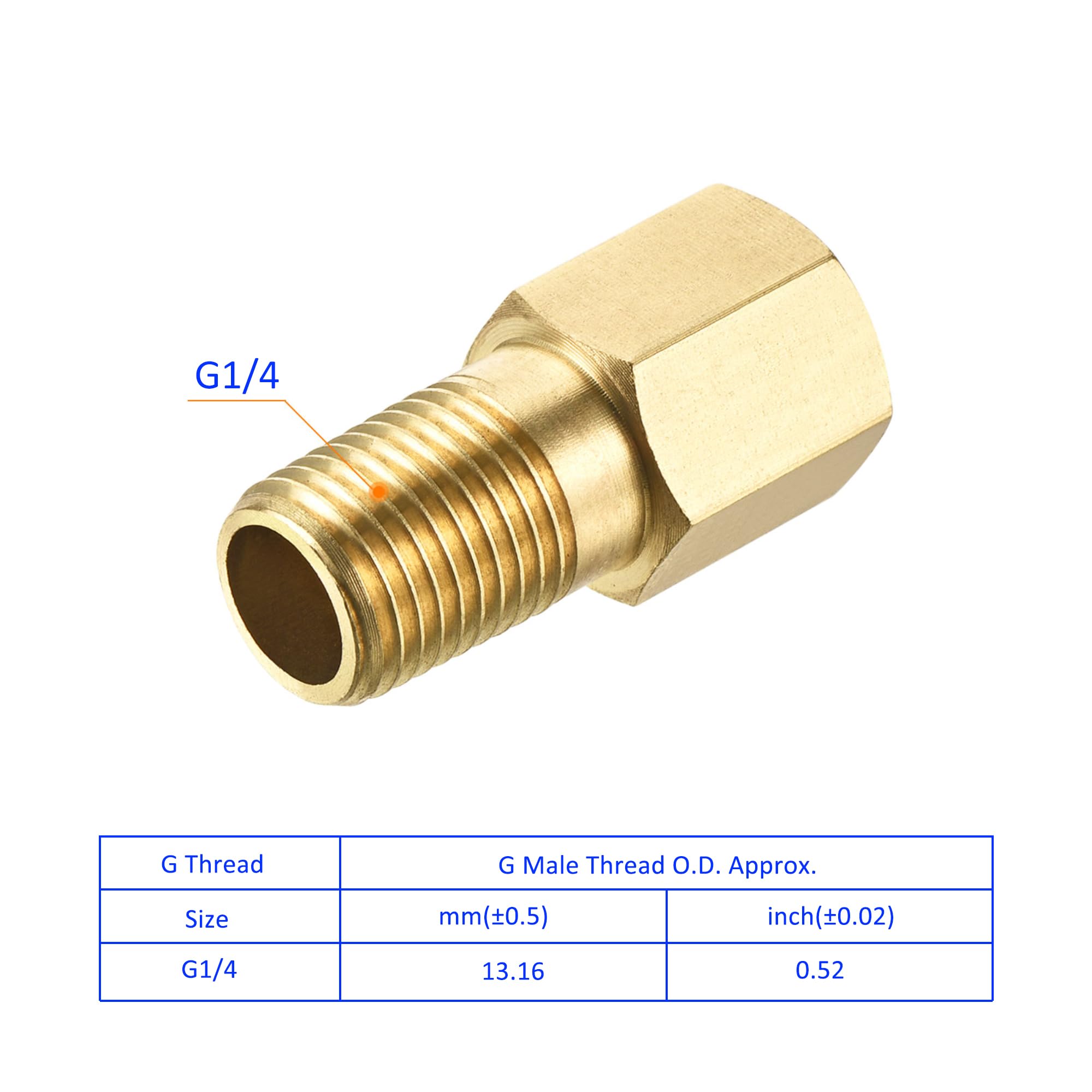 M METERXITY 2 Pack Extension Connector Pipe Fitting, Brass Hex Coupling, Converter Adapter, Apply to Industrial Use - Image 4