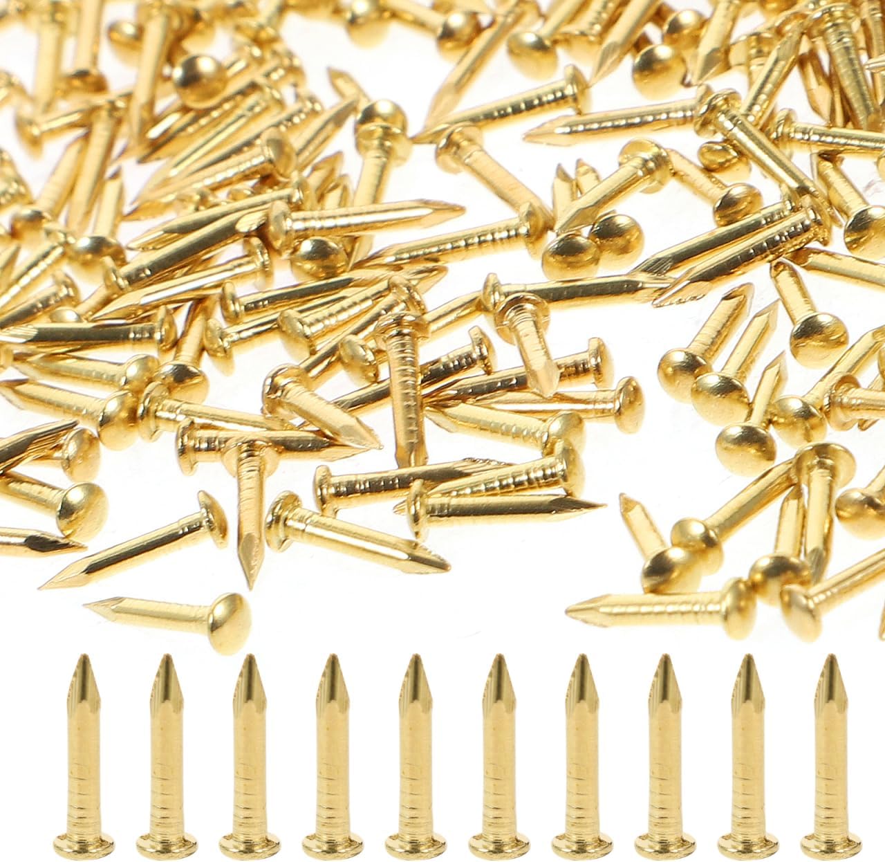 200 pcs Brass Round Head Nails Decorative Furniture Nails
