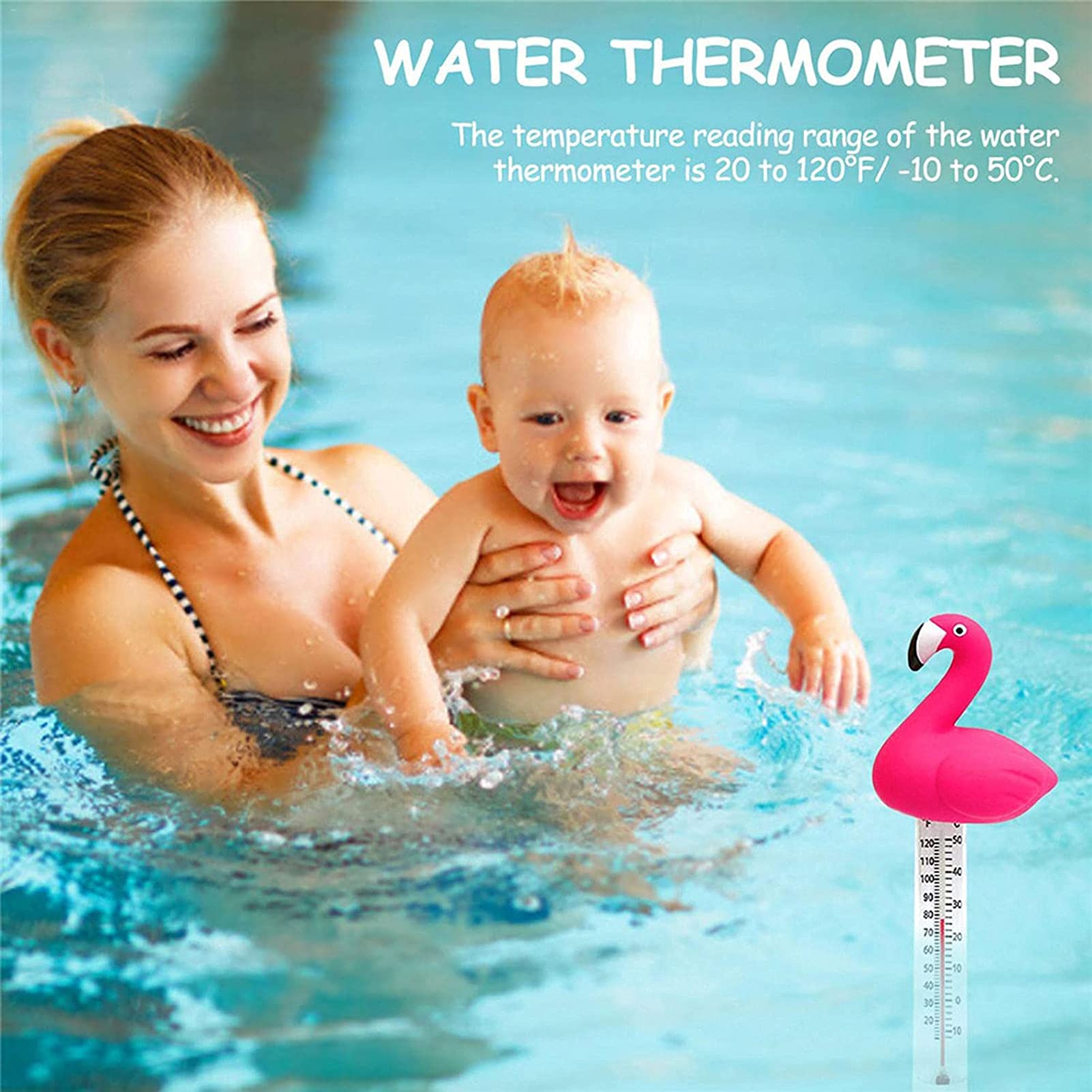 Termómetro Flotante Para Piscina - Con Cuerda, Mide Hasta 50°C/120°F, Material PVC - Para Piscinas, Spas O Acuarios