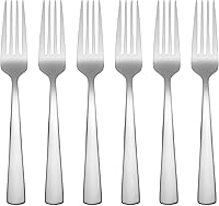 Oneida Aptitude Dinner Forks Set of 6 - Durable 18/0 Stainless Steel Everyday Silverware, Dishwasher Safe