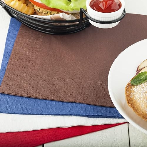Miniatura 3 de Restaurantware Luxenap Servilletas de cena de 15.75 pulgadas, 50 servilletas desechables de 2 capas, sensación de lino, suaves y absorbentes,