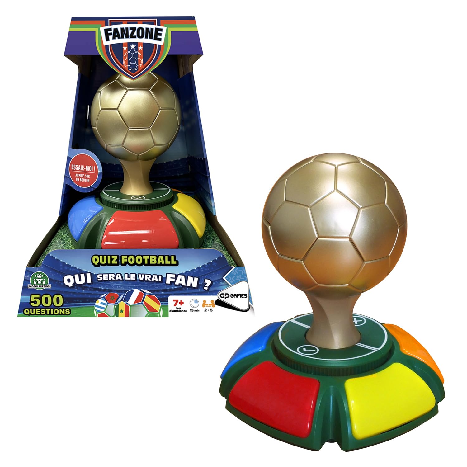 Juego Divertido y Divertido, 500 Preguntas sobre Fútbol, 2 a 5 Jugadores, para Niños a Partir de 7 Años, FAE00
