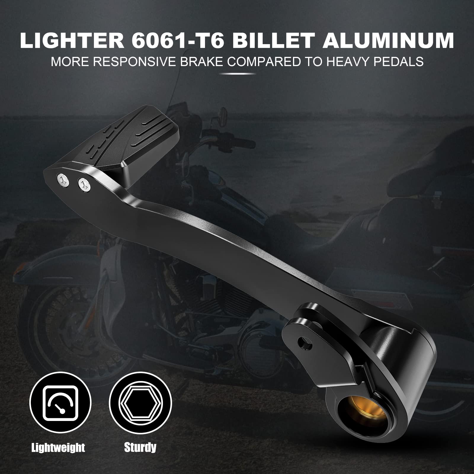 NICECNC Bremshebel-Pedal-Set hinten, Compatible with Harley CVO Tri Glide FLHTCUTGSE 2018–2022, Road Glide FLTRX 2015–2023, Road Glide Special FLTRXS 2016–2023, Siehe Passform, schwarz