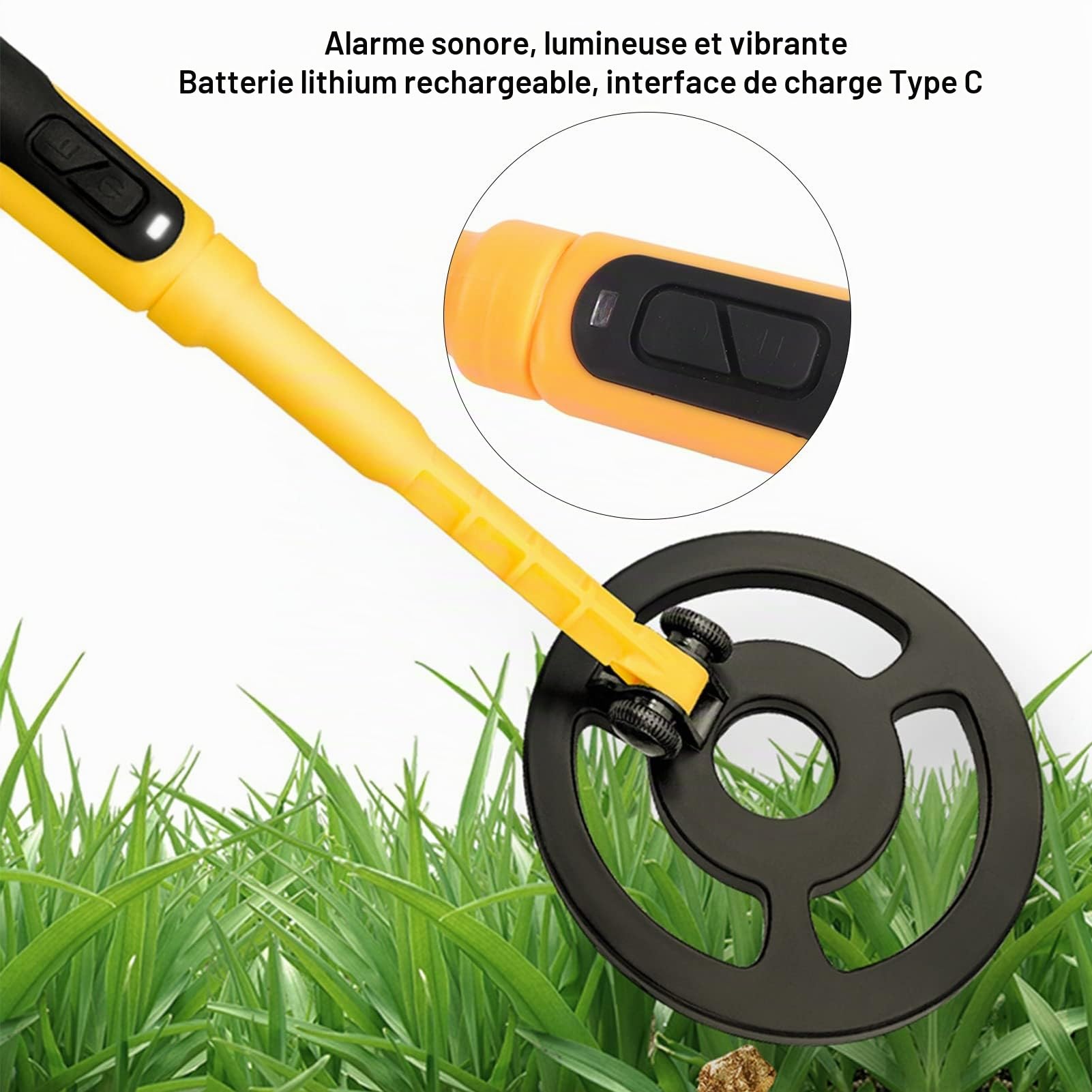 BuyWeek Détecteur de Métaux sous Marin, Detecteur de Metaux de Professionnel Étanche IP68 Localisateur de Trésors sous-Marins avec Bobine de Recherche de 5,9 Pouces