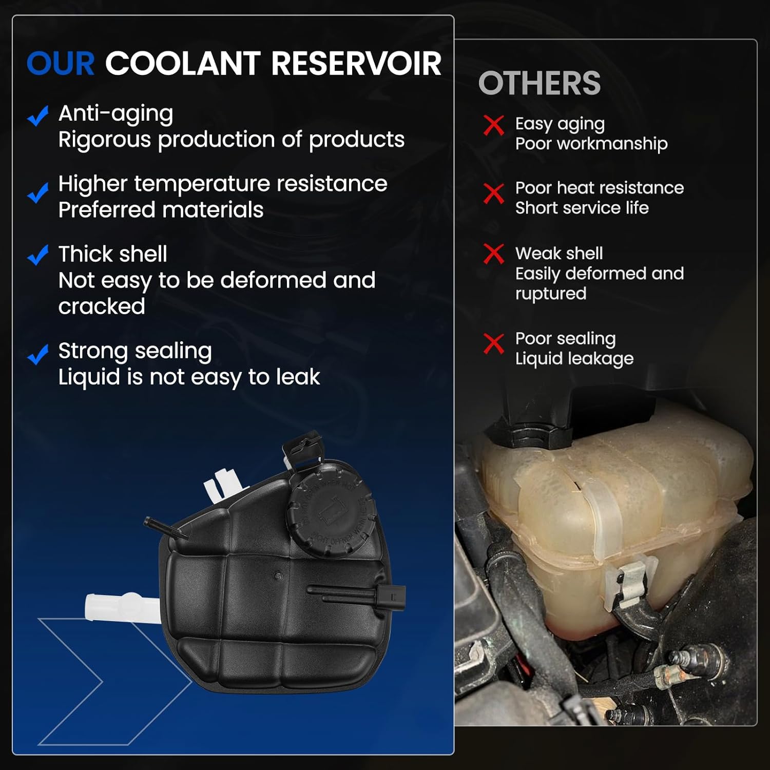Engine Coolant Reservoir Tank 603-256 Compatible with Mercedes-Benz GL320 GL350 GL450 GL500 GL550 ML320 ML350 ML450 ML500 ML550 SLS AMG ML63 C63 AMG Replace 1645000049 EPT0009 Coolant Reservoir