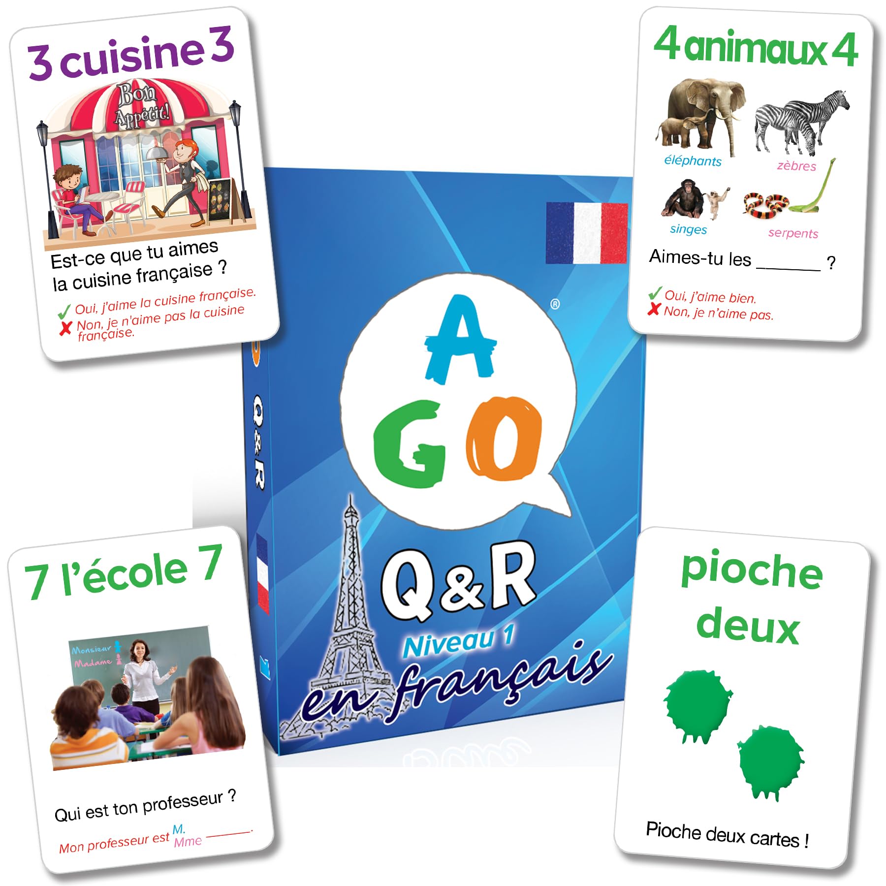 Amazon.co.jp: AGO Q&R en Français レベル1 フランス語学習版 カード