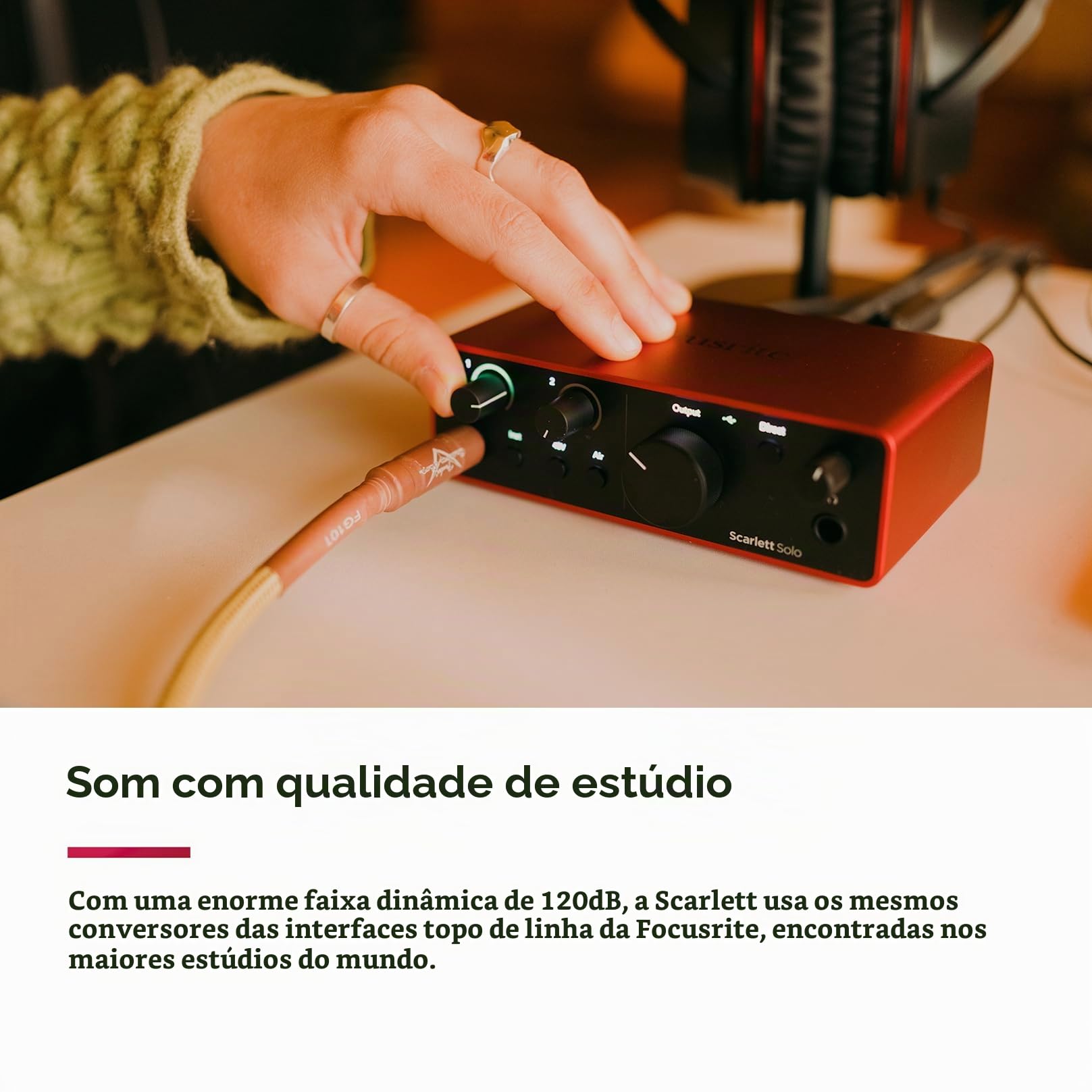 Kit Interface Focusrite Scarlett Solo Studio 4th Gen - Placa de