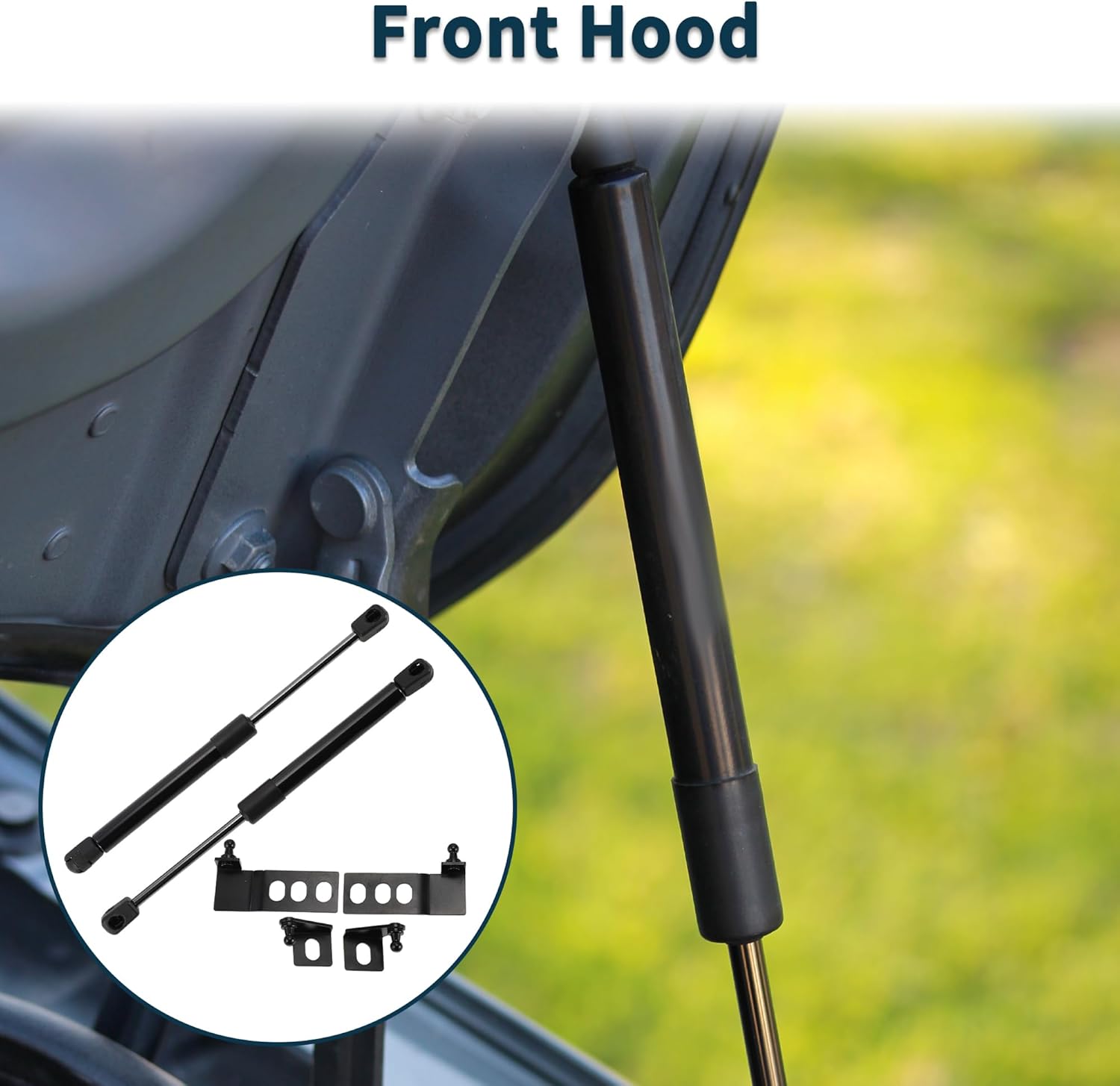 Lift Supports Struts for Toyota Corolla Cross 2022-2024 Front Hood Gas Spring Black with Mounting Bracket 2Set