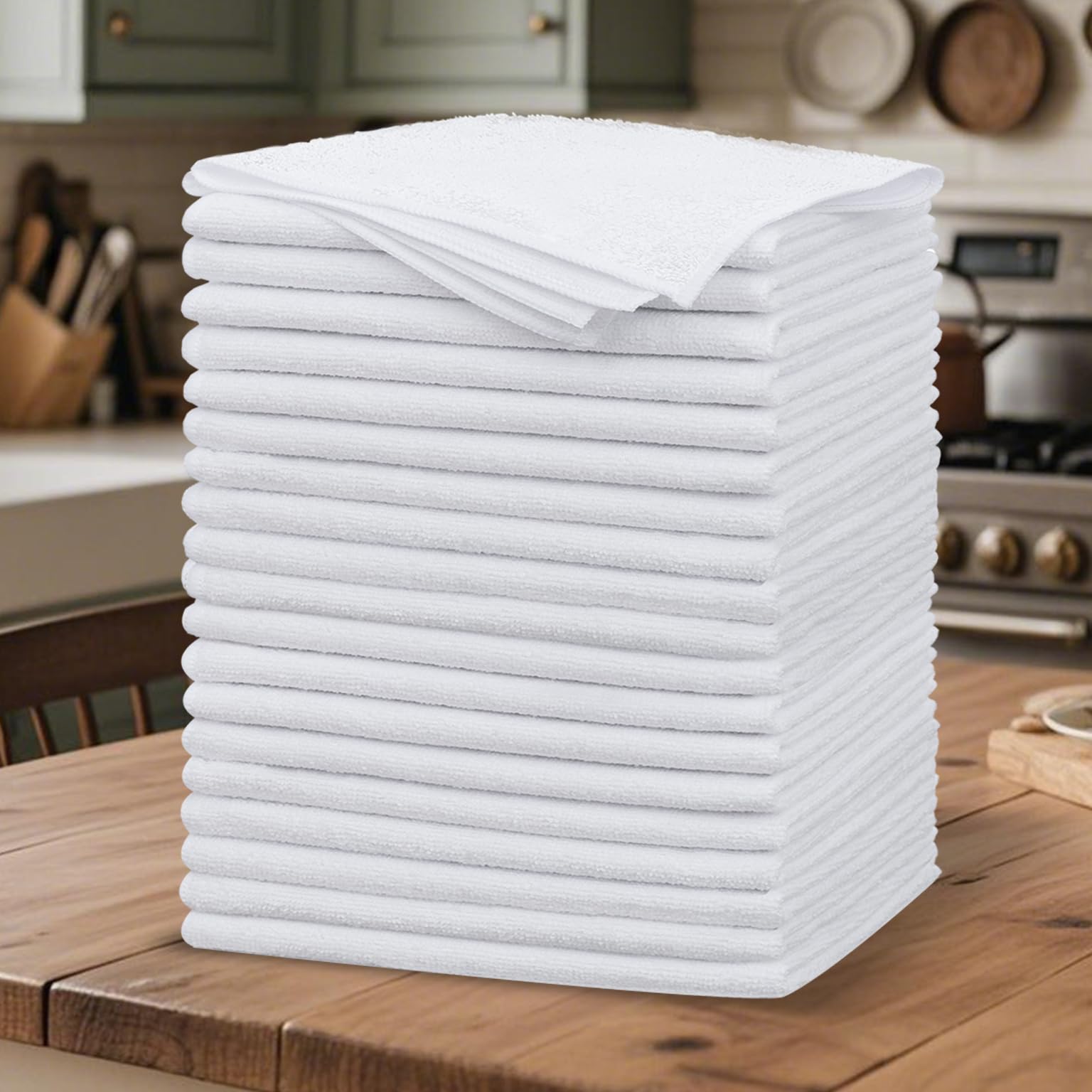 20 Pack Microfiber Cleaning Cloth, Lint-Free Car Wash Towels, All-Purpose Absorbent Cleaning Rags for Housekeeping, Dust Cloth for Office, Mechanic, Automotive — view 9
