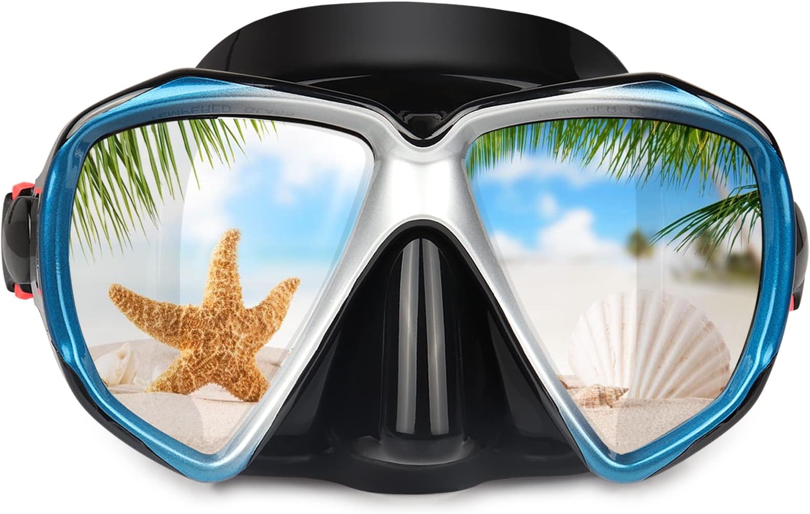 Snorkel Diving Mask Panoramic HD Swim Mask, Anti-Fog Scuba Diving Goggles,Tempered Glass Dive Mask Adult Youth Swim Goggles with Nose Cover for Diving, Snorkeling, Swimming