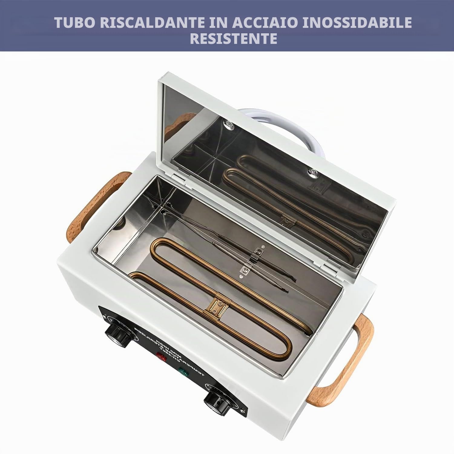 Sterilizzatore ad aria calda da 1,5 l, 220 °C, 300 W, temperatura regolabile, sterilizzatore per strumenti con timer, strumento per unghie, pinzette, forbici, sterilizzatore per cosmetici, studi di