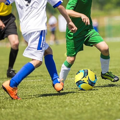 Miniatura 6 de 12 pelotas de fútbol a granel con 2 bombas, tamaño oficial, pelota de fútbol desinflada para interior y exterior, juego deportivo, entrenamiento