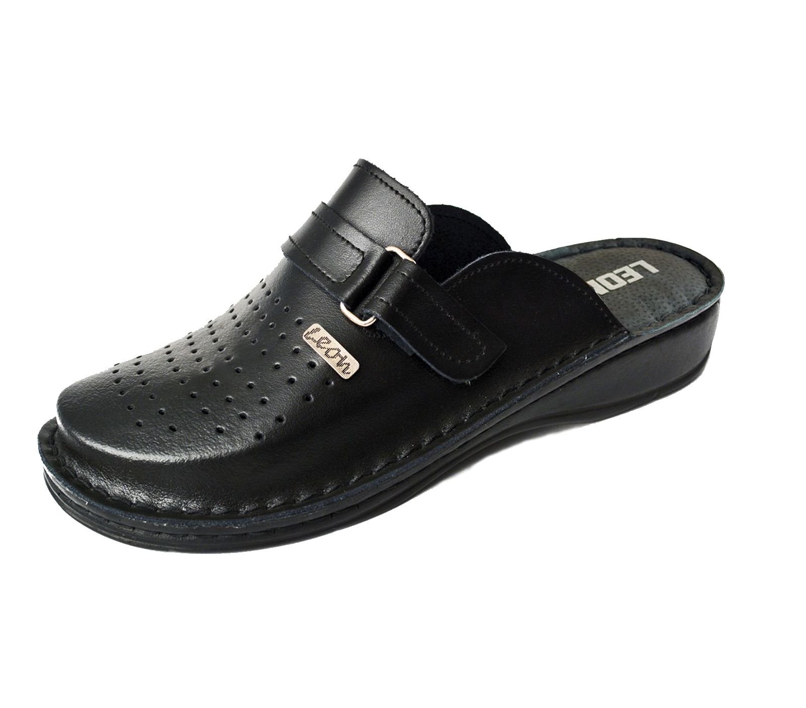LEONV230 Leather Slip-on Mens Mule Clogs Slippers Shoes