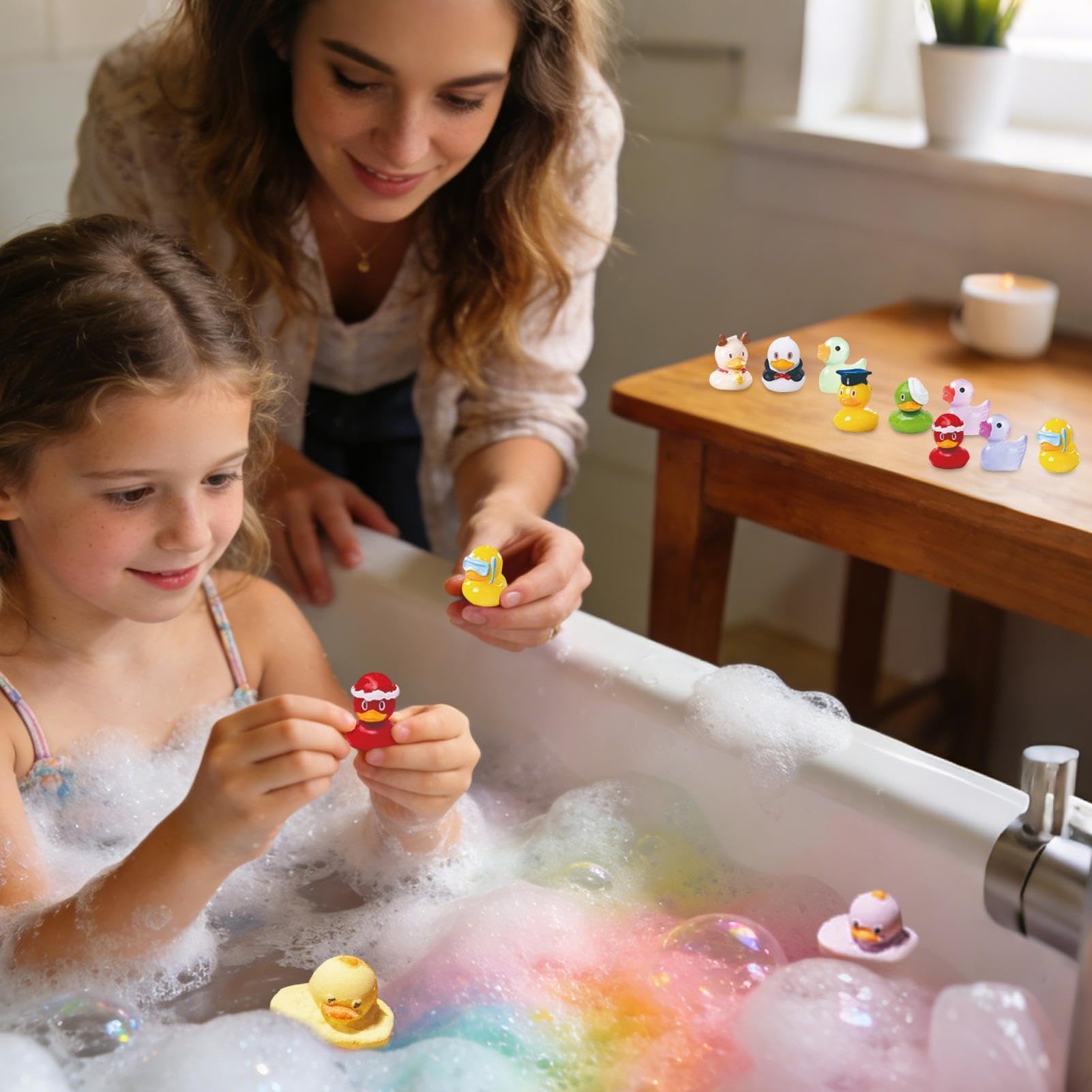 Badebomben Set - Tauchbomben im 4,9 cm Form-Design, bunte Sprudel-Waschbälle, zarte Blasen | Lustige Schaumwassertabletten für