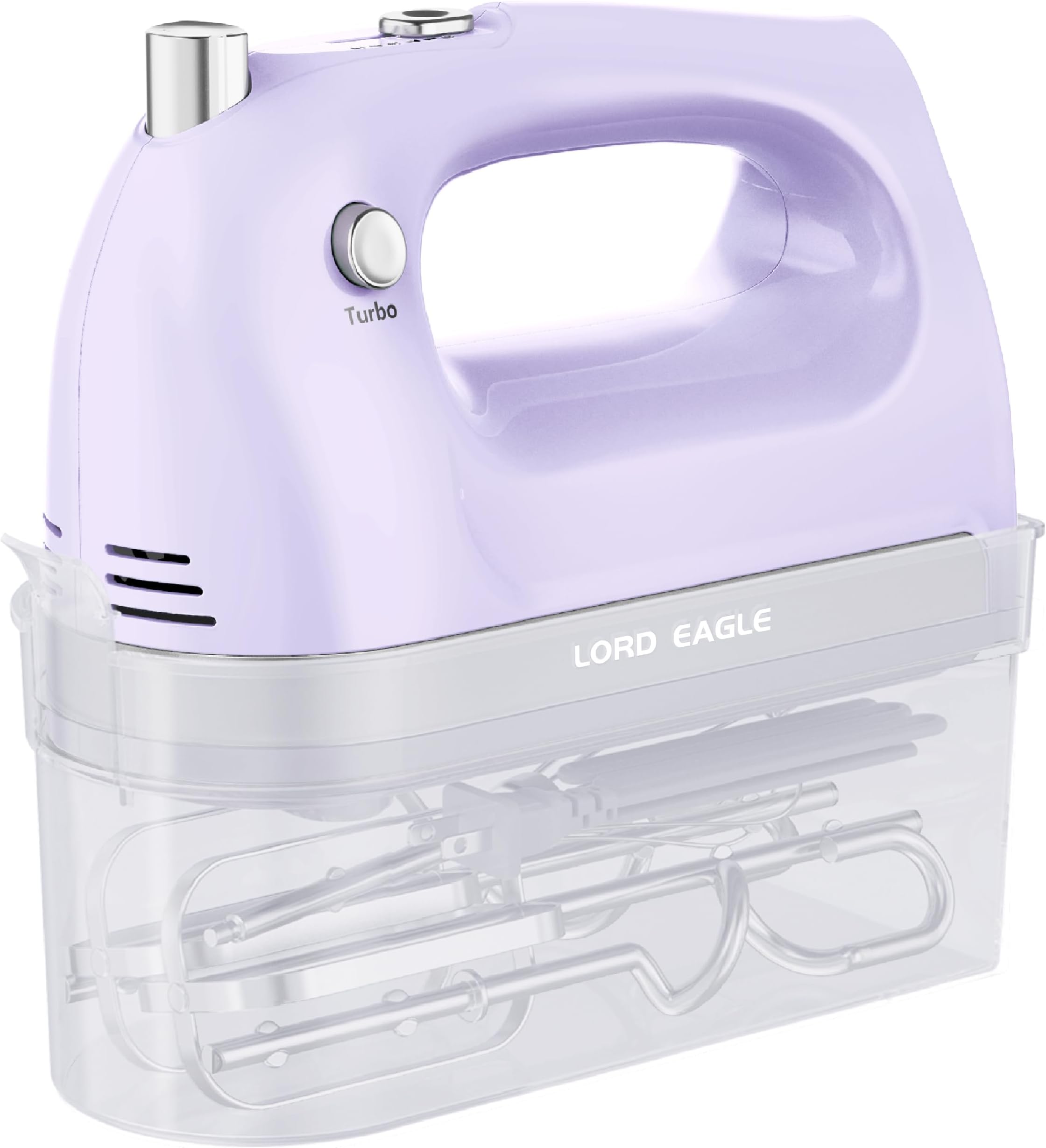 Lord Eagle Electric Hand Mixer, 400 W, 5 Speeds, 5 Stainless Steel Attachments for Baking Cakes, Egg Cream, Whisk, Turbo Boost/Self-Control Speed +