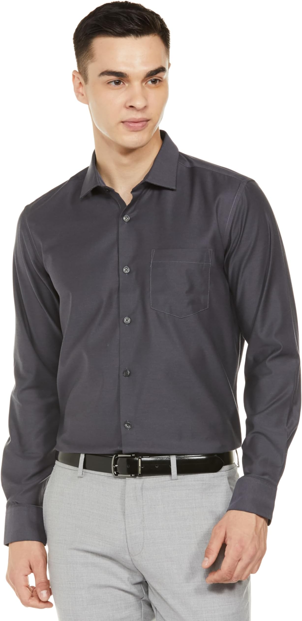 Symbol PremiumMen's Solid Wrinkle-Resistant Regular Fit Cotton Formal Shirt