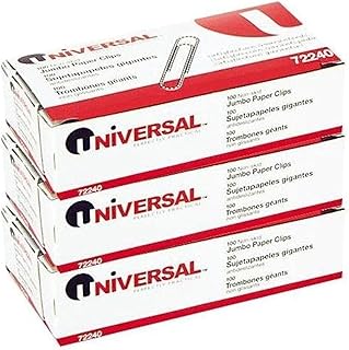Universal Nonskid Paper Clips, Wire, Jumbo, Silver-100 ct, 3 pk