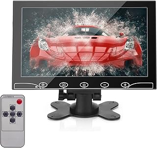 AISHICHEN CCTV Monitor 10.1 inch, Mini Monitor 1024X600, 60Hz, 5ms Built-in Speakers, Small Monitor w/VGA/AV/HDMI/BNC/USB Input,Raspberry Pi Monitor w/Remote Control, Portable Monitor