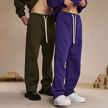 Amazon.com: PETCDIM Mens Fleece Stacked Flared Sweatpants