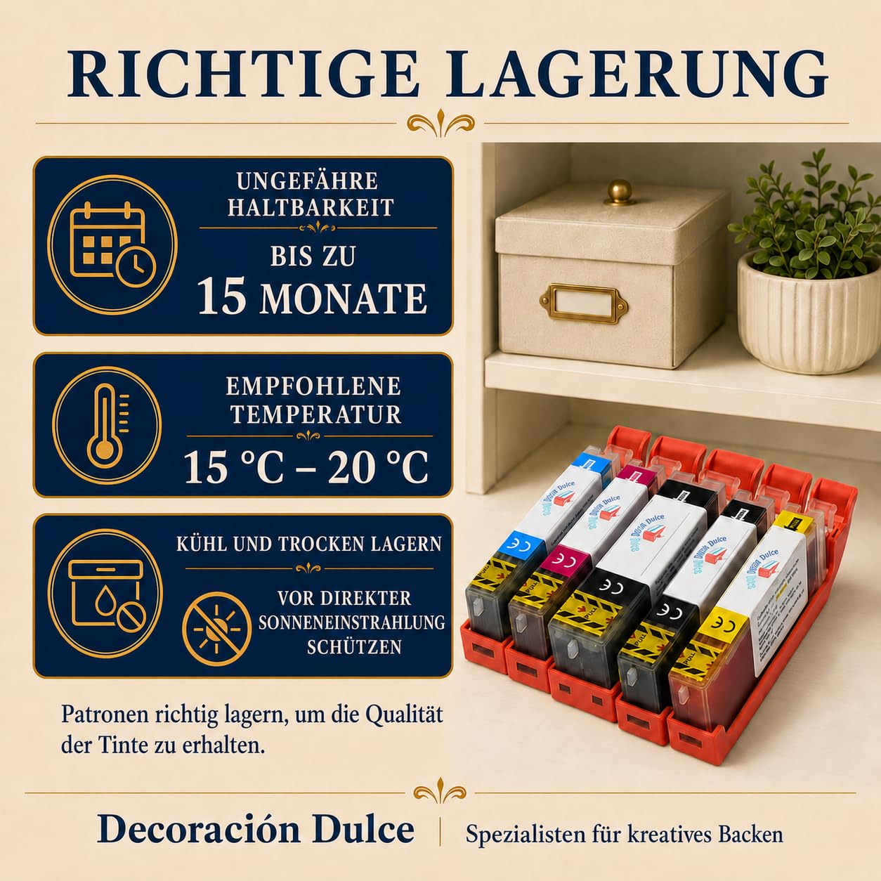 5 x Lebensmittelpatronen kompatibel mit Canon PGI-580 und CLi-581. Die Lebensmittelfarbe enthält kein Gluten. Bitte überprüfen Sie die Kompatibilität vor dem Kauf