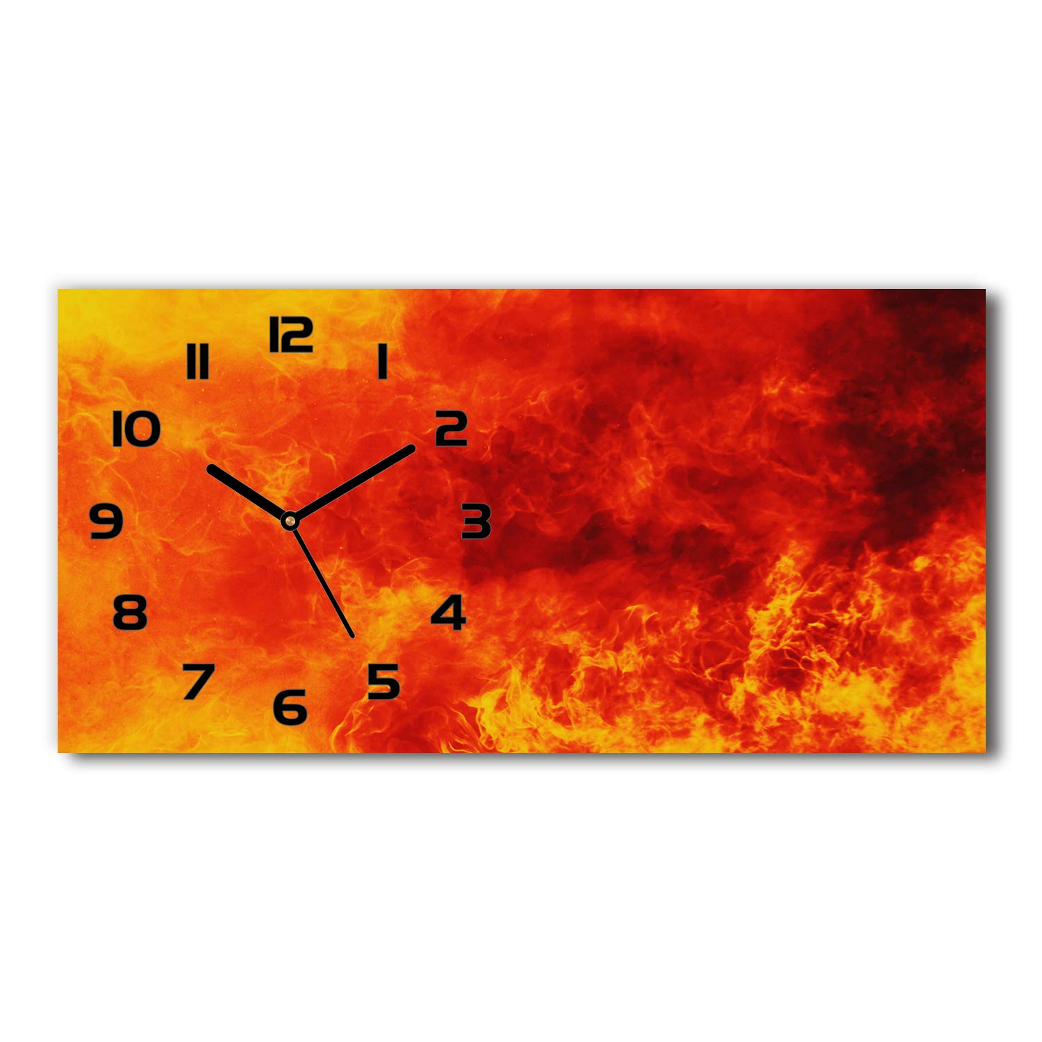 Horloge en verre silencieuse 60x30cm Tulup au design flammes modernes