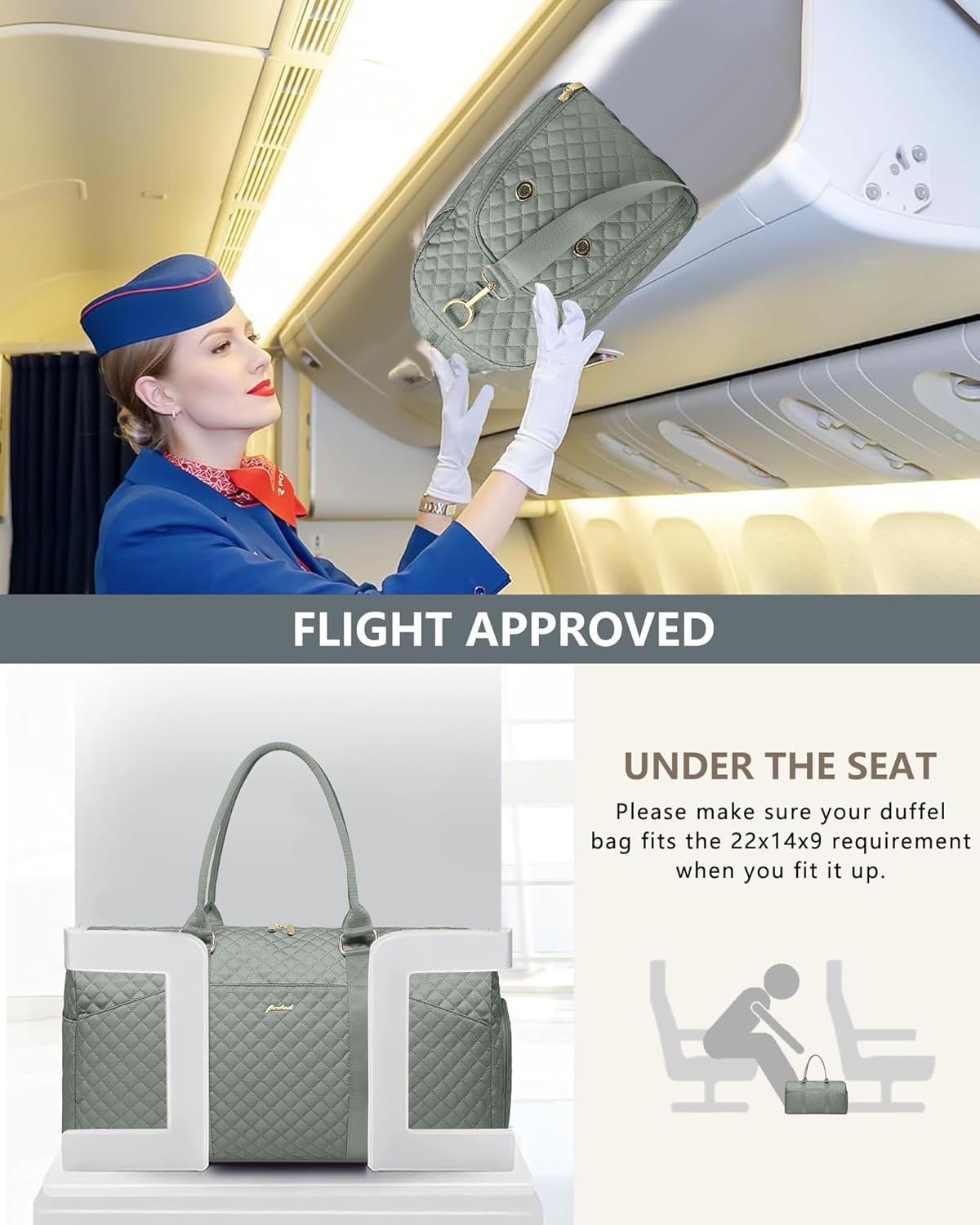 Women Weekender Travel Duffle Bag: Travel Duffel Overnight Bags with Shoe Compartment Large Carry on Tote with Toiletry Bag Weekend Traveling Yoga Gym Hospital Bag for Women with Wet Pocket Green - Image 7