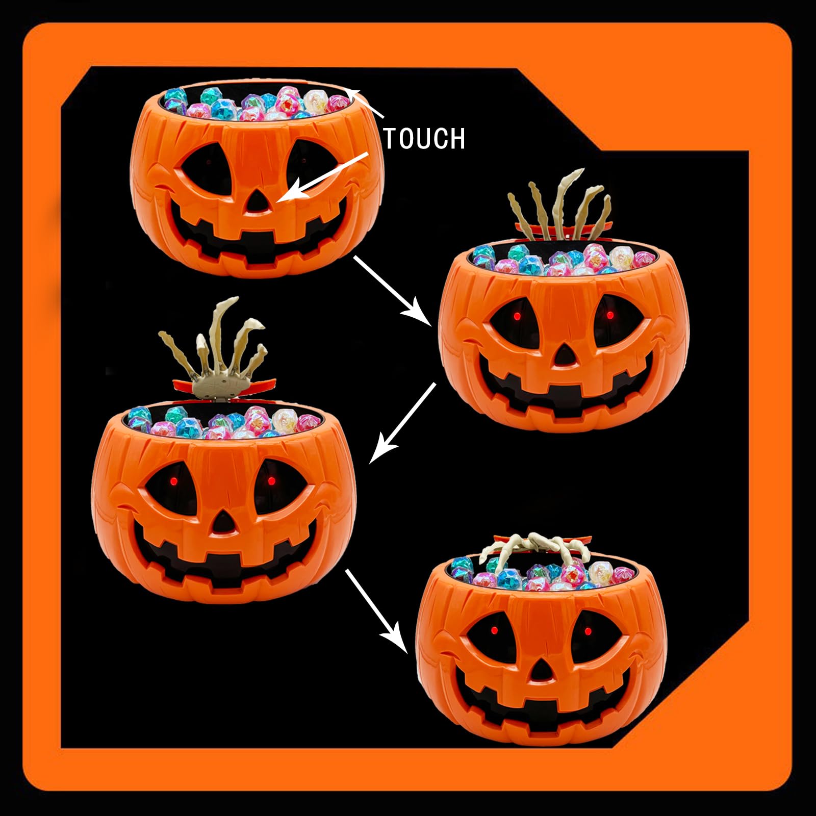 Seau à bonbons à la citrouille d'halloween, sacs pour tours ou